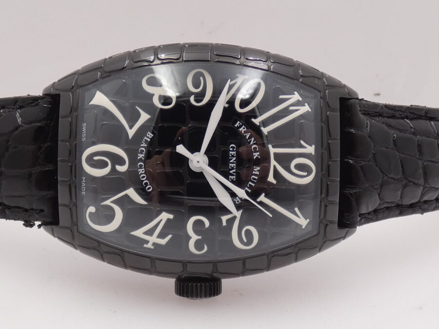 Franck Muller 8880 Curvex Black Croco Tonneau Automatico Acciaio PVD Nero - immagine 6