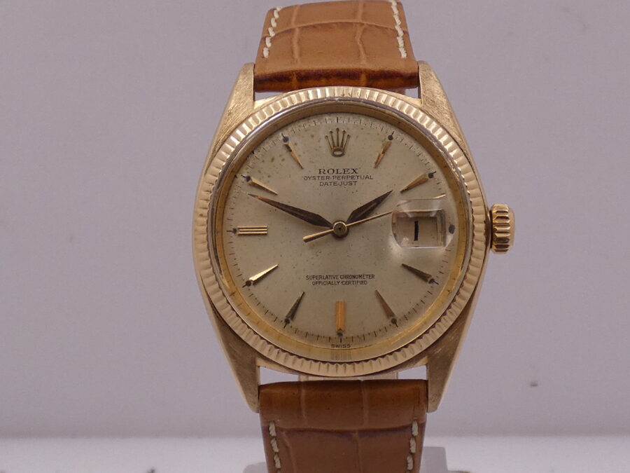 Rolex Datejust 36 Rare 1601 Oro Massiccio 18Kt Original Dial Leaf Hands ANNI'60 JUST SERVICED Automatico - immagine 6