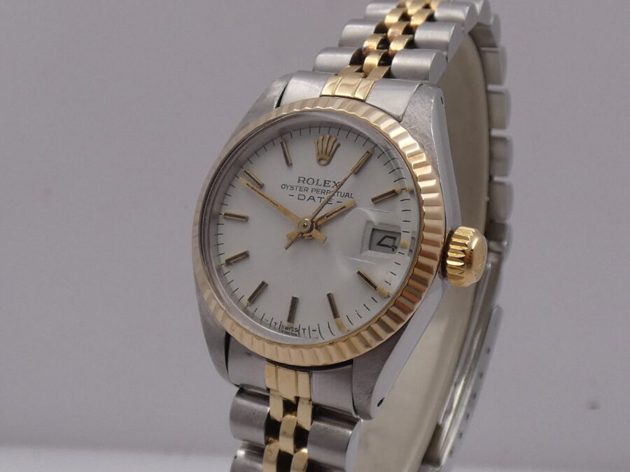 Rolex Oyster Perpetual Lady Date 6917 Acciaio & Oro 18 Kt Anno 1981 Bracciale Jubilee - immagine 7