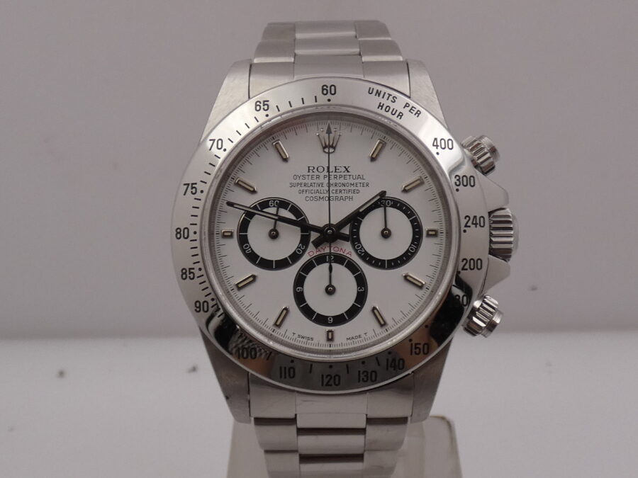 Rolex Daytona Zenith 16520 Cosmograph NEVER POLISHED White Dial ANNO 1998 Automatico Acciaio - immagine 7