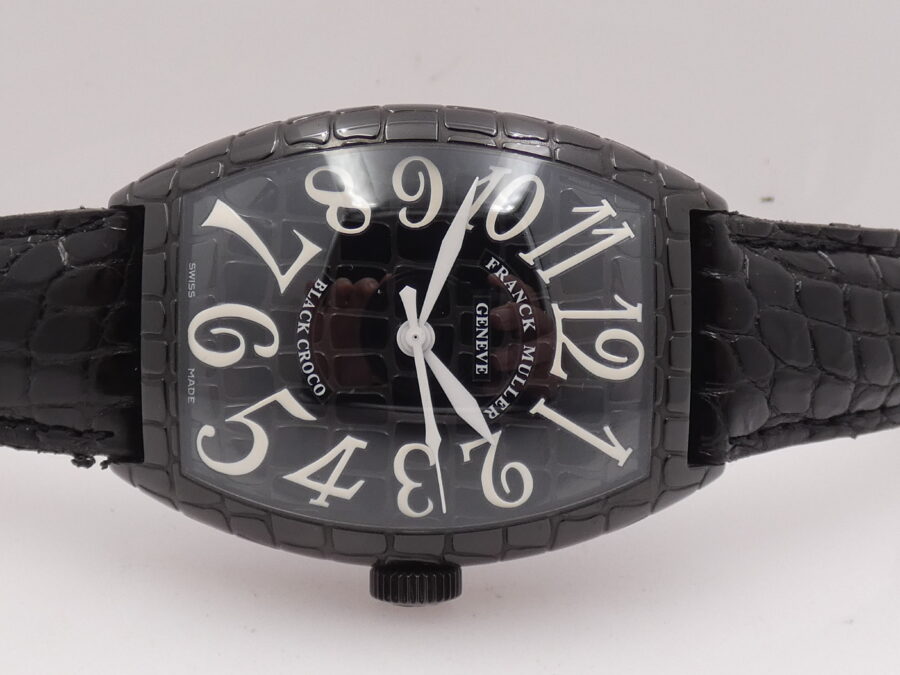 Franck Muller 8880 Curvex Black Croco Tonneau Automatico Acciaio PVD Nero - immagine 7