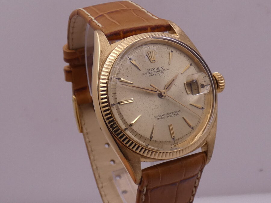 Rolex Datejust 36 Rare 1601 Oro Massiccio 18Kt Original Dial Leaf Hands ANNI'60 JUST SERVICED Automatico - immagine 7