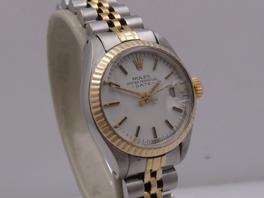 Rolex Oyster Perpetual Lady Date 6917 Acciaio & Oro 18 Kt Anno 1981 Bracciale Jubilee - immagine 8