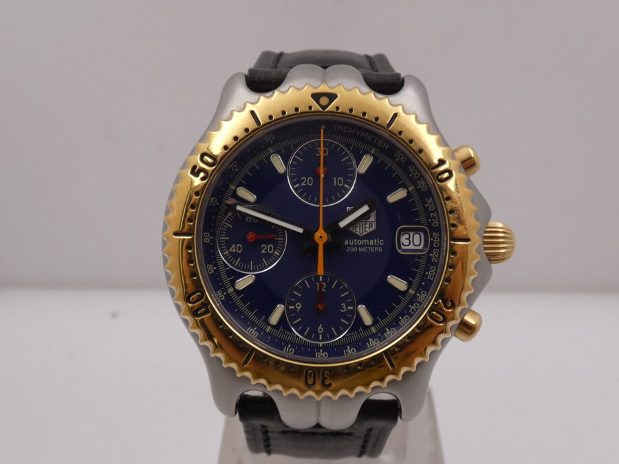 Cronografo TAG Heuer SEL 200m CG 2121 R0 Ghiera Oro 18Kt BOX&PAPERS Automatico Acciaio ANNI '90s - immagine 8