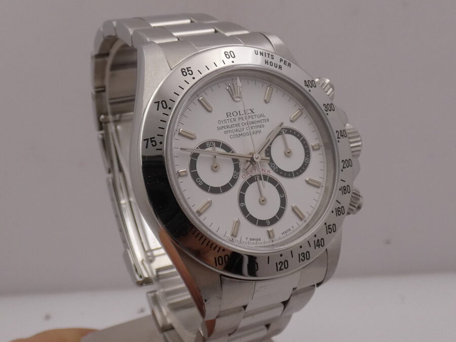 Rolex Daytona Zenith 16520 Cosmograph NEVER POLISHED White Dial ANNO 1998 Automatico Acciaio - immagine 8