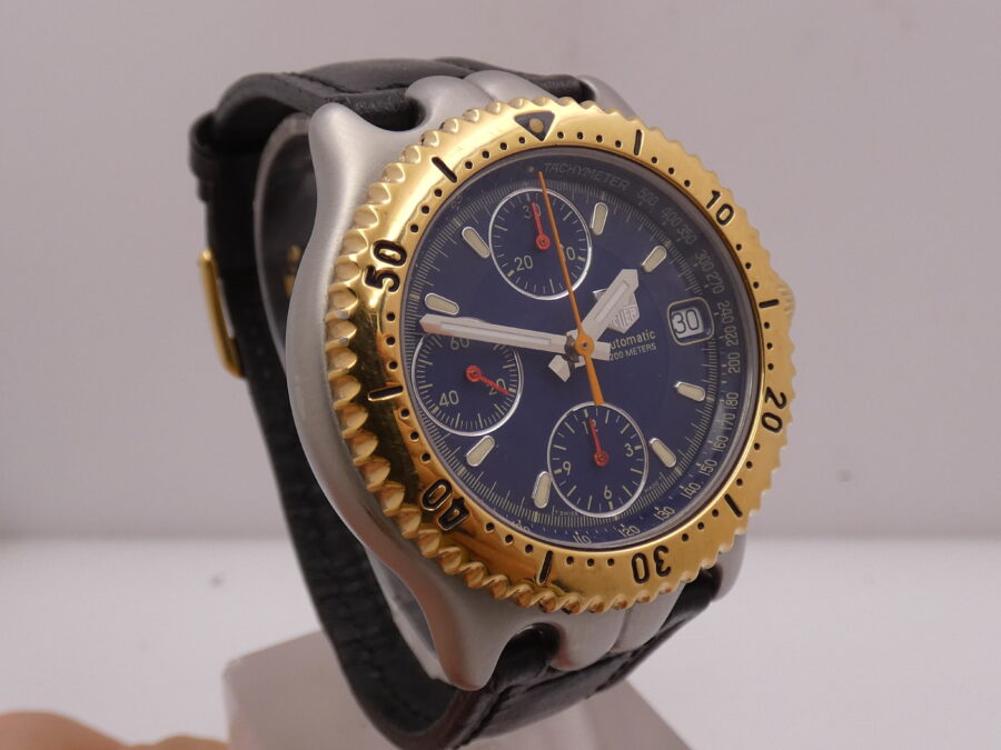 Cronografo TAG Heuer SEL 200m CG 2121 R0 Ghiera Oro 18Kt BOX&PAPERS Automatico Acciaio ANNI '90s - immagine 9