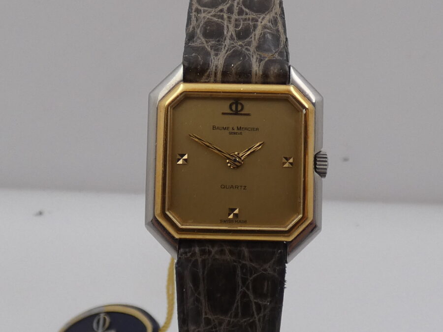 Baume & Mercier Octagon Lady N.O.S. B4859 Acciaio & Oro 18Kt New Old Stock Anni 80's With BOX - immagine 9