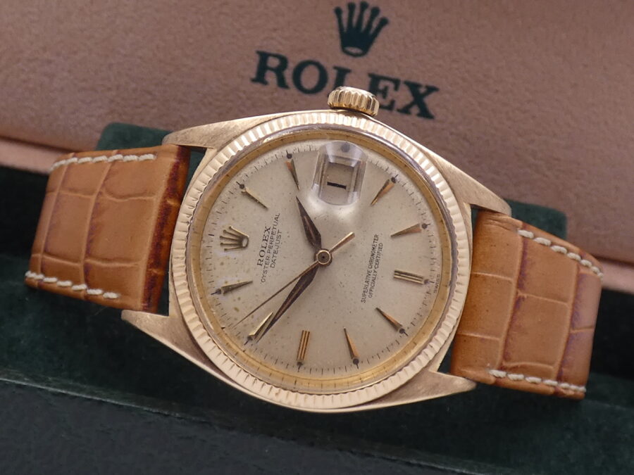 Rolex Datejust 36 Rare 1601 Oro Massiccio 18Kt Original Dial Leaf Hands ANNI'60 JUST SERVICED Automatico - immagine 9