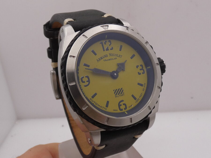 Armand Nicolet Tramelan Military A713 46mm BOX&PAPERS Automatico Acciaio - immagine 10