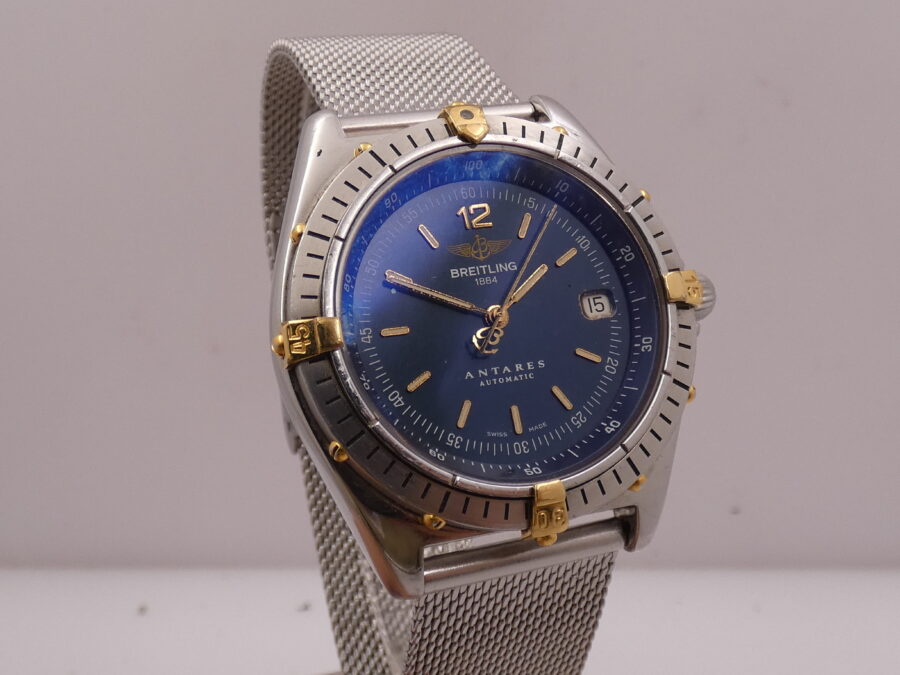 Breitling Antares B10048 Automatico Acciaio & Oro 18 Kt Blue Dial ANNI '90 - immagine 11