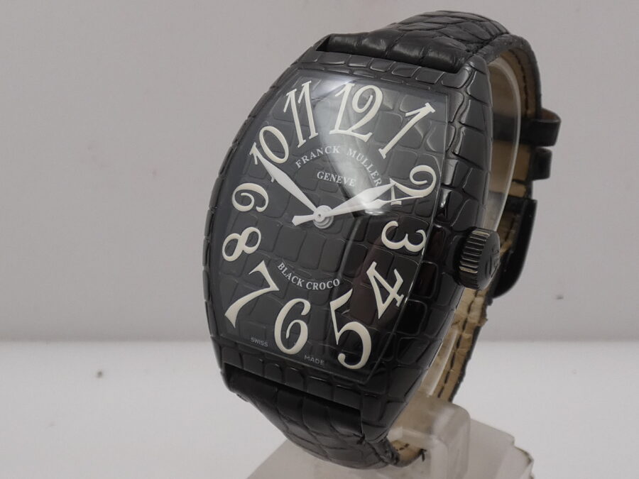 Franck Muller 8880 Curvex Black Croco Tonneau Automatico Acciaio PVD Nero - immagine 10