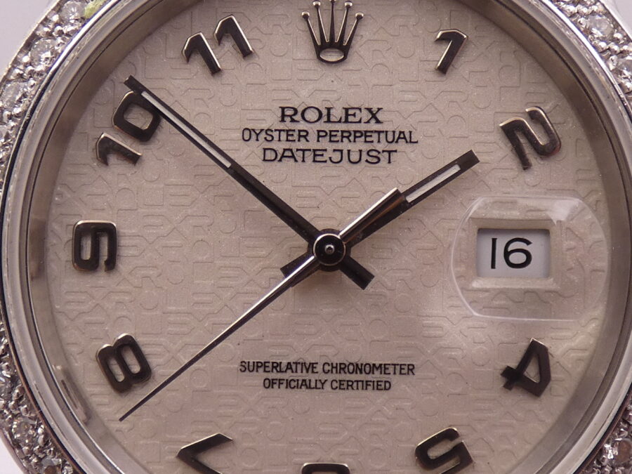 Rolex Datejust 36 16200 Jubilee Century Dial 1ct Diamonds Bezel YEAR 1994 Automatic Steel - immagine 10