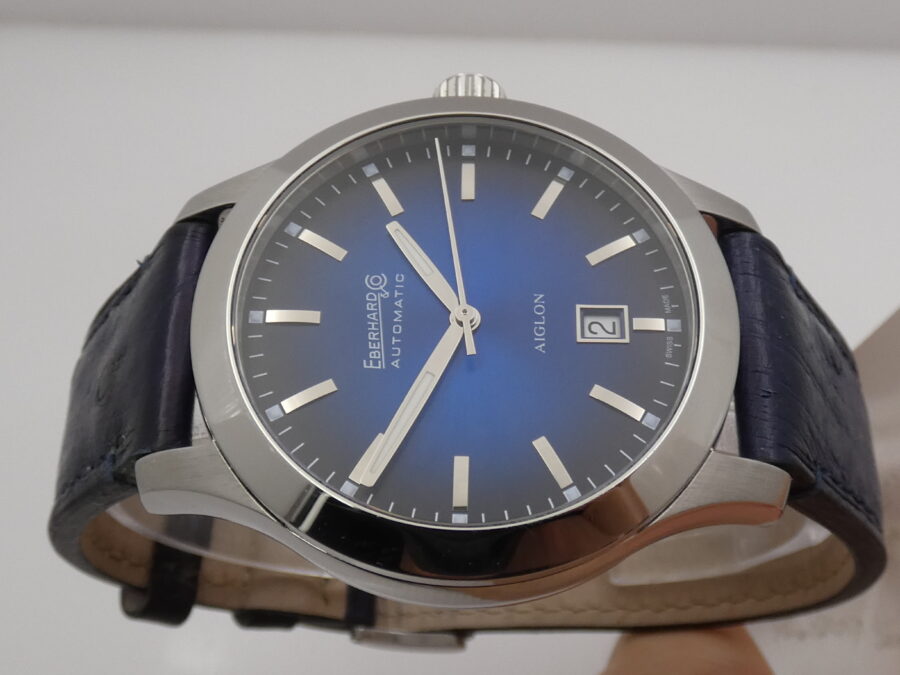 Eberhard & Co. Aiglon Grande Taille 41030 Deep Blue Dial Automatico With BOX OTTIME CONDIZIONI Acciaio