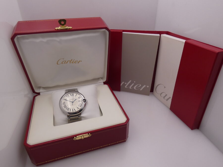 Cartier Ballon Bleu 42mm XL 3765 BOX & PAPERS Automatico Acciaio Braccialato - immagine 11