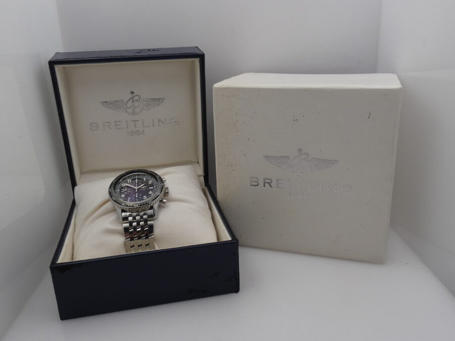 Breitling Cronografo Navitimer Aviastar A13024 WITH BOX Anni 90's Automatico Acciaio Braccialato - immagine 11