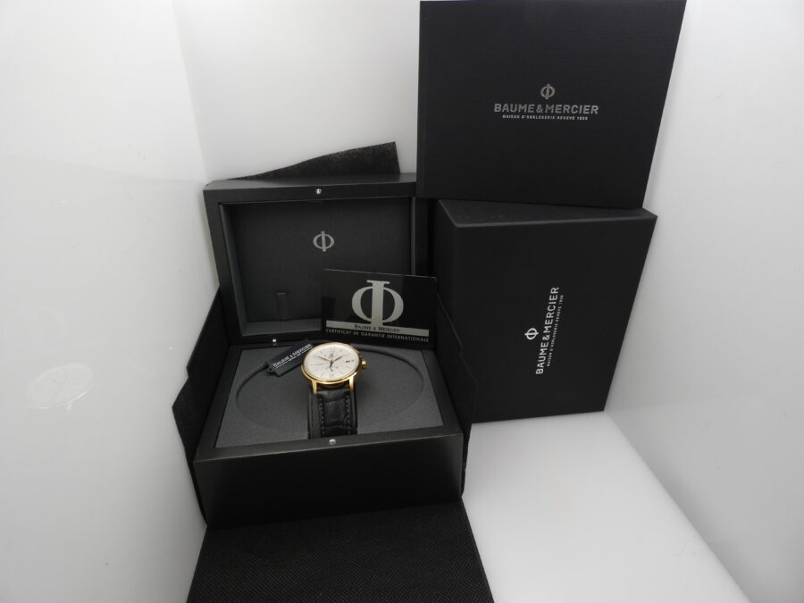 Baume & Mercier Classima GMT Power Reserve ORO PIENO 18Kt BOX&PAPERS Anno 2024 Automatico MAI INDOSSATO - immagine 11