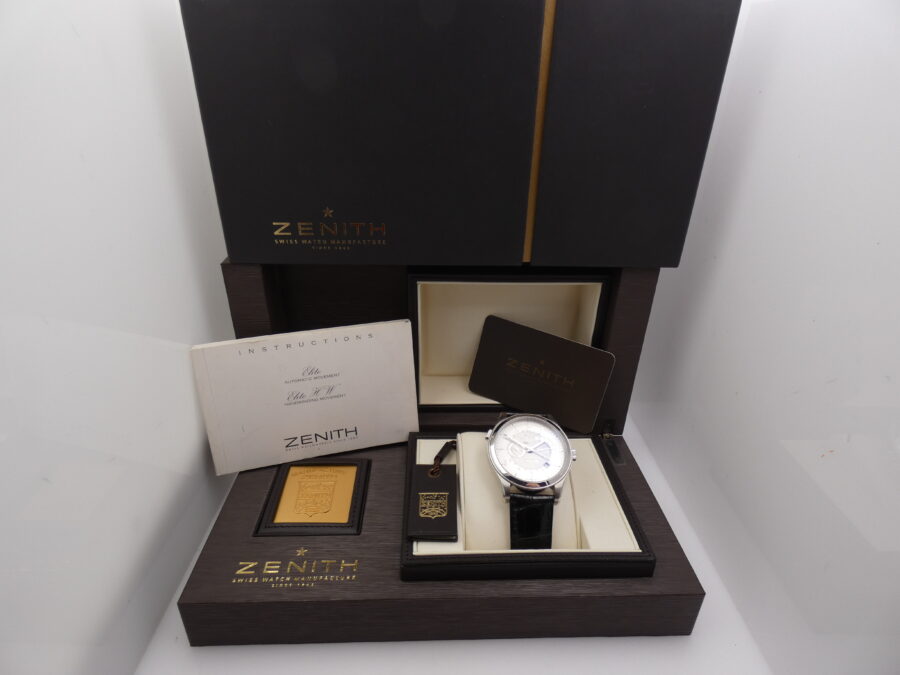 Zenith Elite Dual Time Grande Class Reserve De Marche Dual Time NEW BOX&PAPERS Automatico Acciaio 03.0520.683 - immagine 11