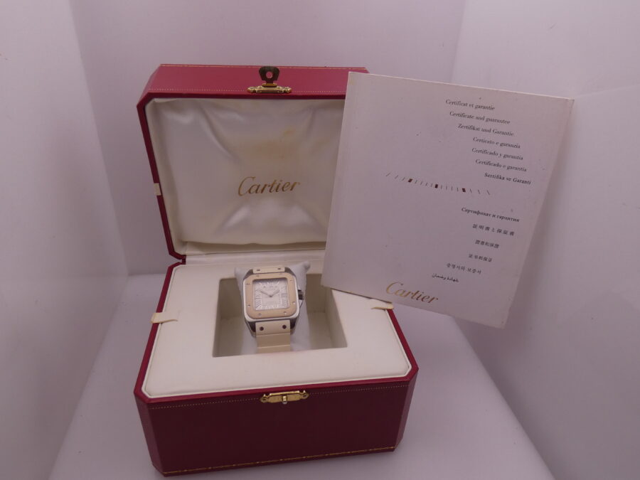 Cartier Santos 100 White 2878 BOX&PAPERS Automatico ANNO 2014 For Lady Acciaio - immagine 12