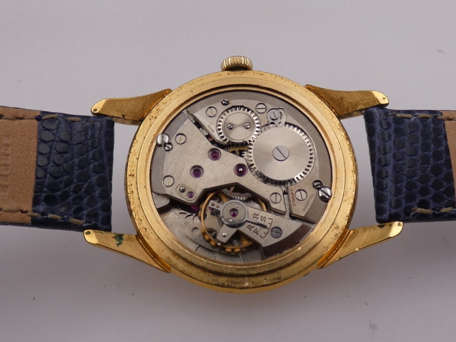 Henri Duvoisin Triple Date Moonphases Oro 18Kt G.F. Carica Manuale Venus 203 ANNI '50s - immagine 14