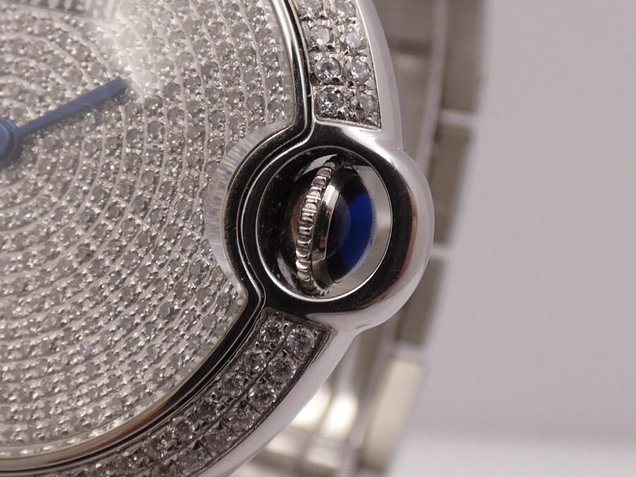 Cartier Ballon Bleu 3284 36mm Diamond Dial & Bezel WITH BOX Automatico Acciaio - immagine 16