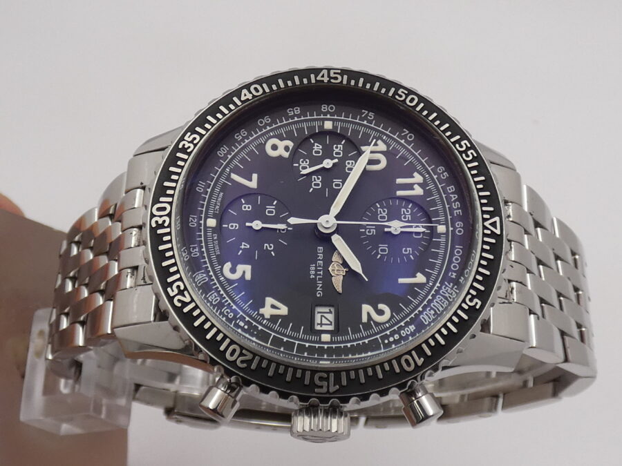 Breitling Cronografo Navitimer Aviastar A13024 WITH BOX Anni 90's Automatico Acciaio Braccialato - immagine 3