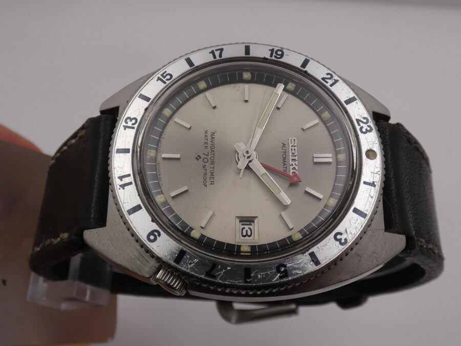 Seiko Navigator Timer GMT 6117-8000 WITH BOX Anni 60's Automatico Acciaio - immagine 3