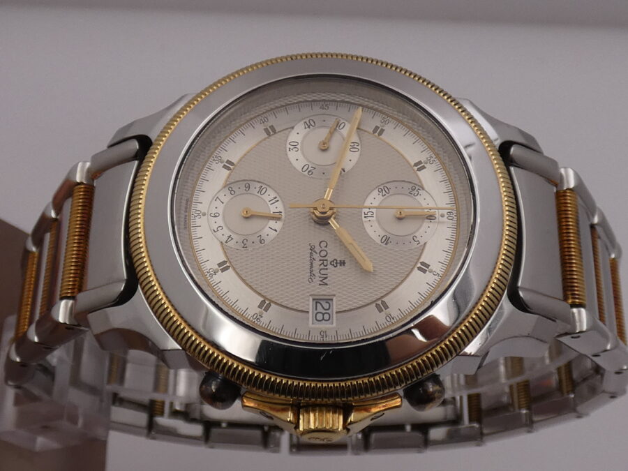 Corum Cronografo Les Temps Meccanique  Acciaio & Oro 18Kt BOX&PAPERS Anni 90's TOP CONDITION Automatico - immagine 3