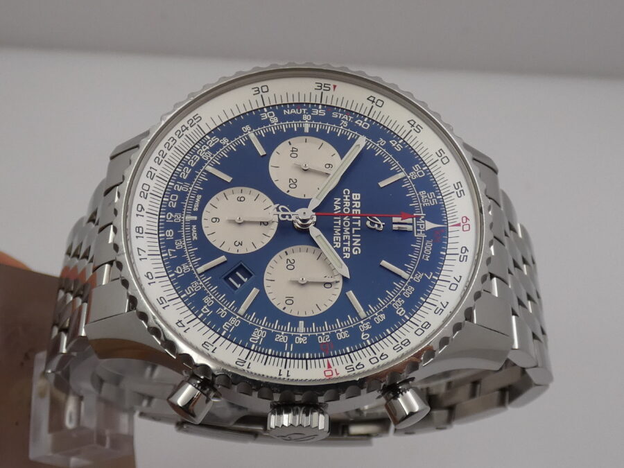 Breitling Cronografo Navitimer 01 AB0127 Oversize 46mm Blue Dial Anno 2020 Automatico Braccialato - immagine 3