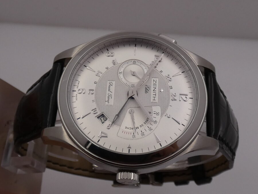 Zenith Elite Dual Time Grande Class Reserve De Marche Dual Time NEW BOX&PAPERS Automatico Acciaio 03.0520.683 - immagine 3