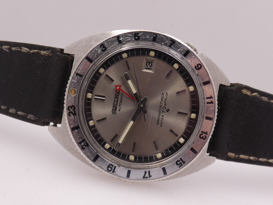 Seiko Navigator Timer GMT 6117-8000 WITH BOX Anni 60's Automatico Acciaio - immagine 4