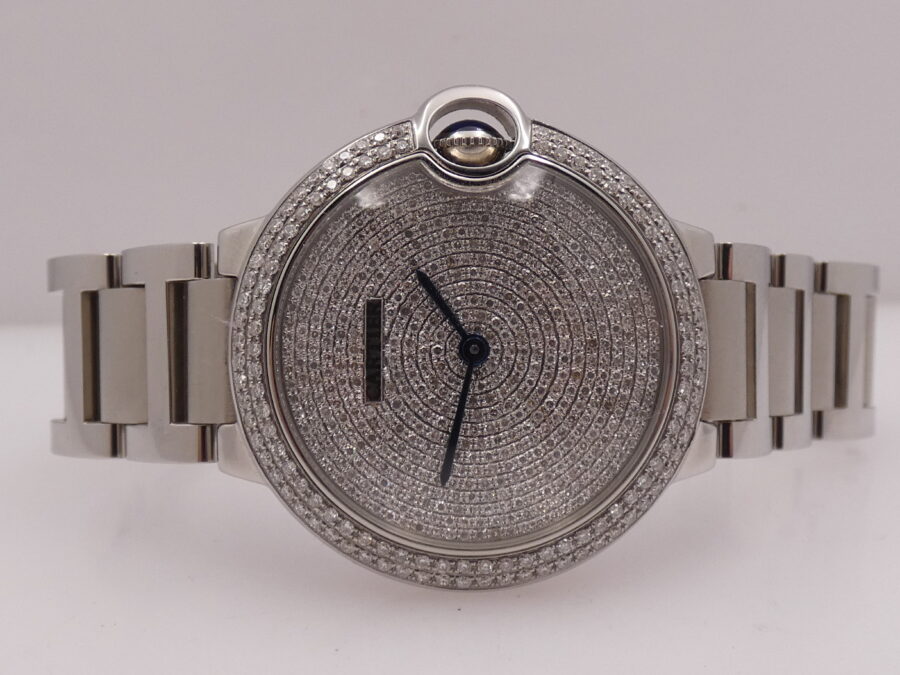 Cartier Ballon Bleu 3284 36mm Diamond Dial & Bezel WITH BOX Automatico Acciaio - immagine 4