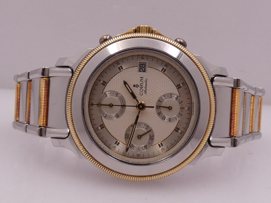 Corum Cronografo Les Temps Meccanique  Acciaio & Oro 18Kt BOX&PAPERS Anni 90's TOP CONDITION Automatico - immagine 4