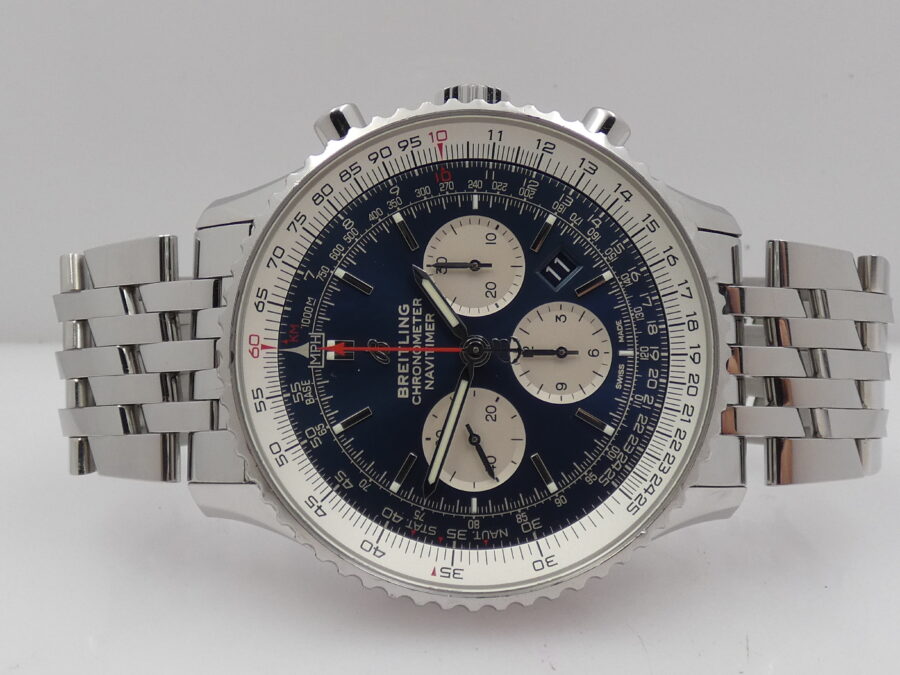 Breitling Cronografo Navitimer 01 AB0127 Oversize 46mm Blue Dial Anno 2020 Automatico Braccialato - immagine 4