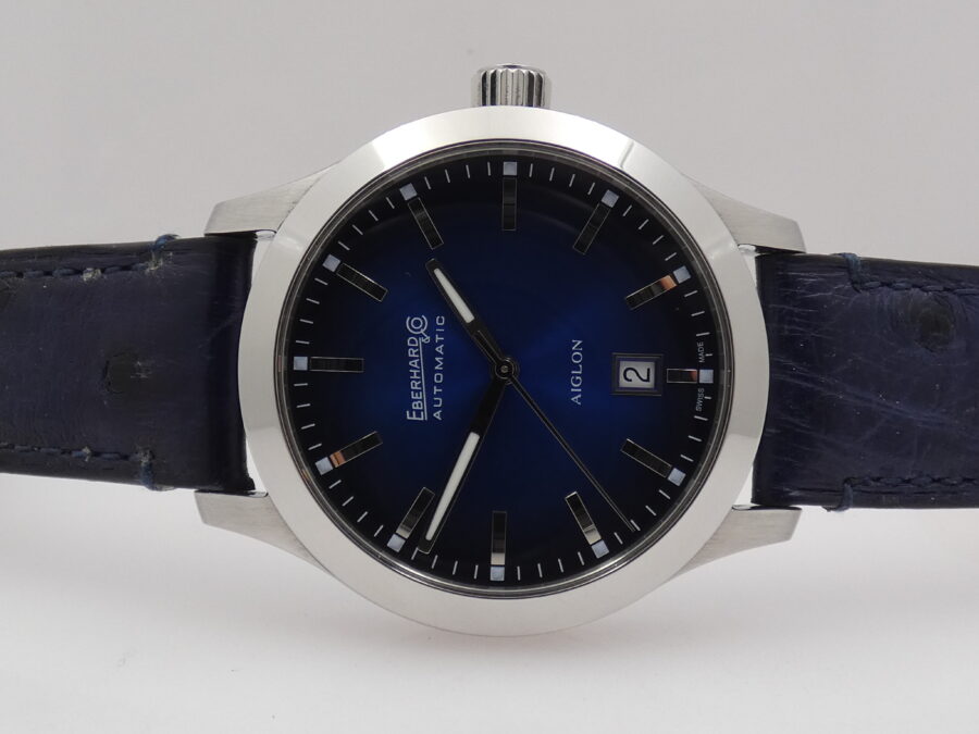 Eberhard & Co. Aiglon Grande Taille 41030 Deep Blue Dial Automatico With BOX OTTIME CONDIZIONI Acciaio - immagine 4