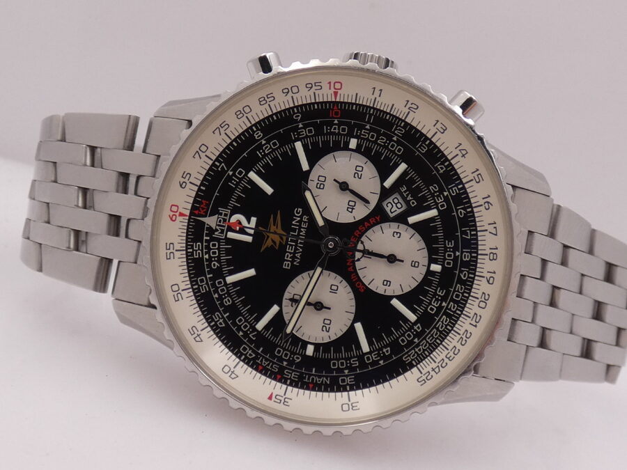 Cronografo Breitling Navitimer 50th Anniversary A41322 BOX&PAPERS Italy Automatico ANNO 2003 Braccialato Acciaio - immagine 5