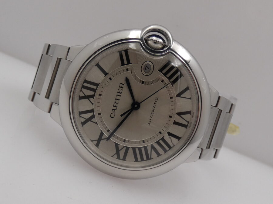 Cartier Ballon Bleu 42mm XL 3765 BOX & PAPERS Automatico Acciaio Braccialato - immagine 5