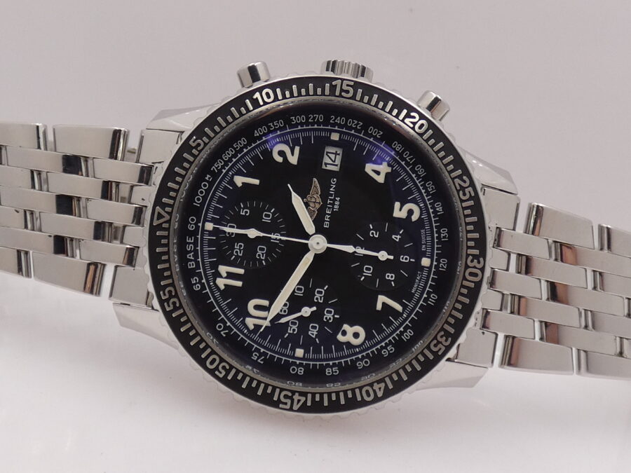 Breitling Cronografo Navitimer Aviastar A13024 WITH BOX Anni 90's Automatico Acciaio Braccialato - immagine 5