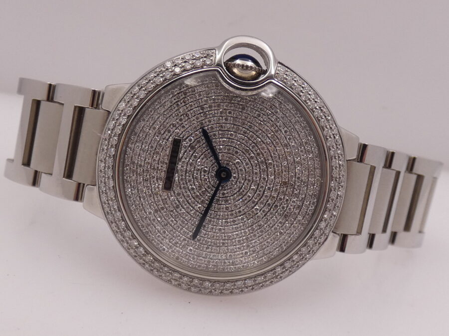 Cartier Ballon Bleu 3284 36mm Diamond Dial & Bezel WITH BOX Automatico Acciaio - immagine 5