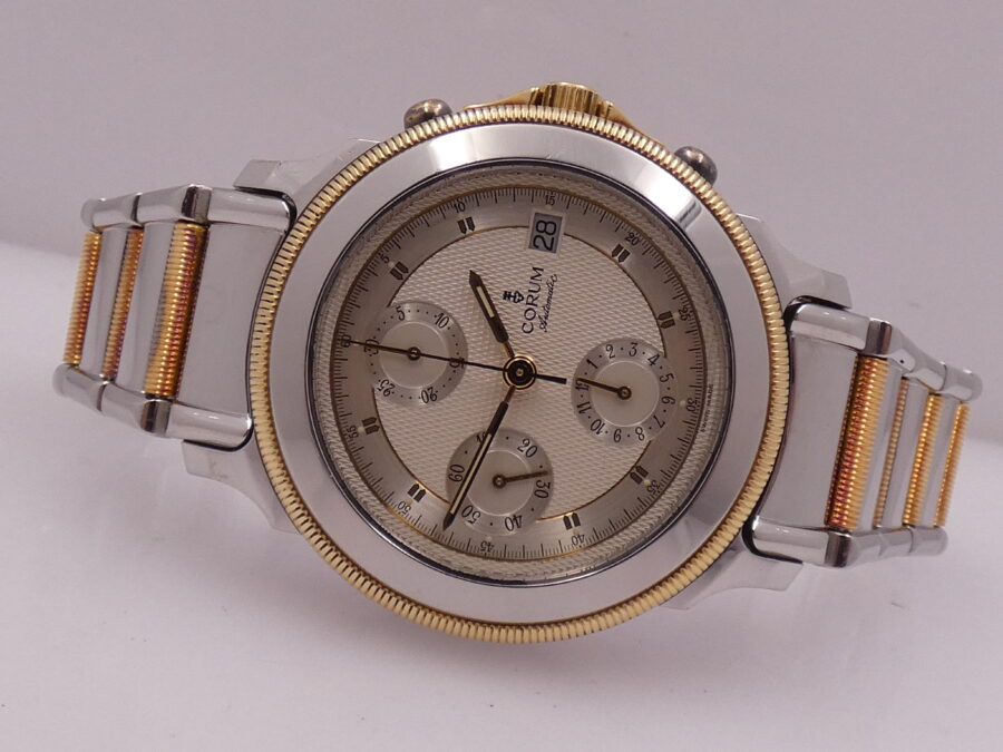 Corum Cronografo Les Temps Meccanique  Acciaio & Oro 18Kt BOX&PAPERS Anni 90's TOP CONDITION Automatico - immagine 5