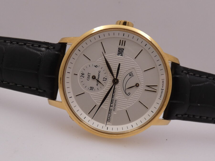 Baume & Mercier Classima GMT Power Reserve ORO PIENO 18Kt BOX&PAPERS Anno 2024 Automatico MAI INDOSSATO - immagine 5