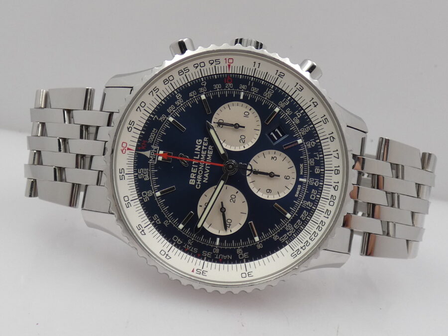 Breitling Cronografo Navitimer 01 AB0127 Oversize 46mm Blue Dial Anno 2020 Automatico Braccialato - immagine 5