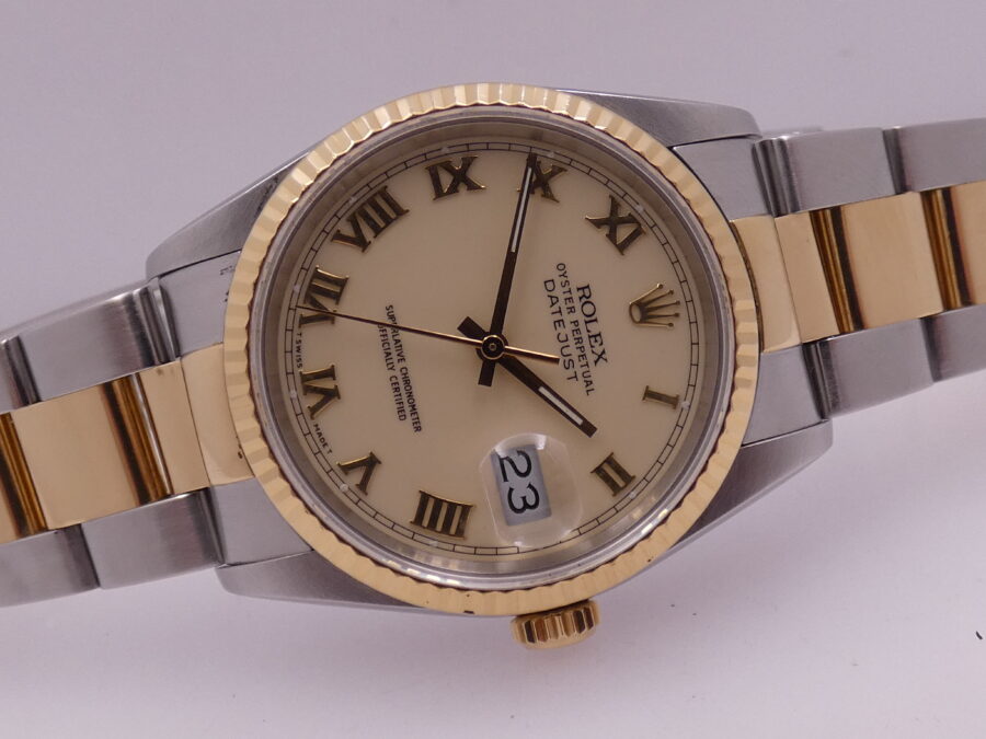 Rolex Datejust 36 16233 Ivory Rome Acciaio & Oro 18Kt Anno 1991 Automatico WITH PAPERS - immagine 5