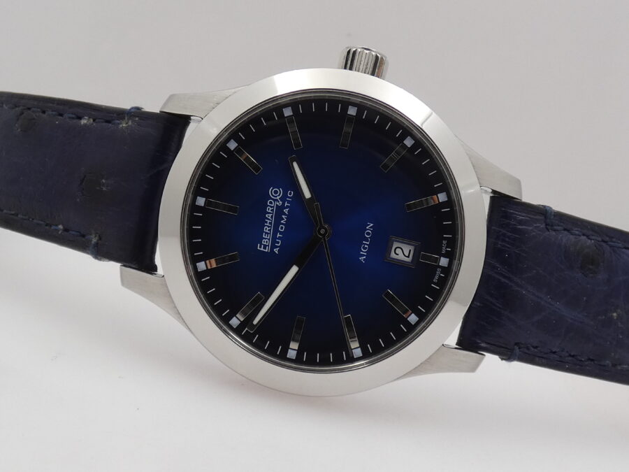 Eberhard & Co. Aiglon Grande Taille 41030 Deep Blue Dial Automatico With BOX OTTIME CONDIZIONI Acciaio - immagine 5