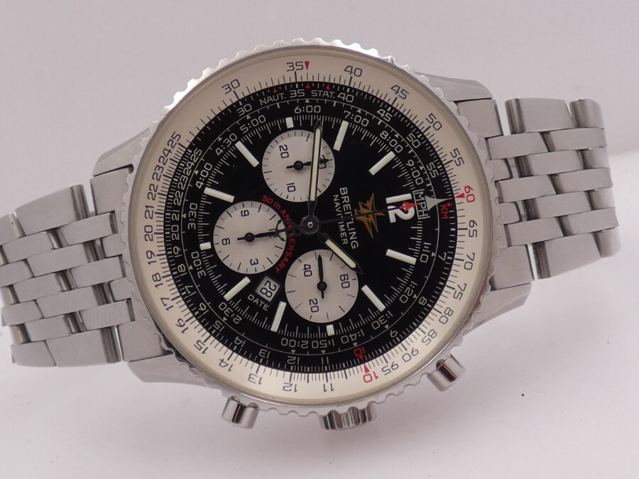 Cronografo Breitling Navitimer 50th Anniversary A41322 BOX&PAPERS Italy Automatico ANNO 2003 Braccialato Acciaio - immagine 6