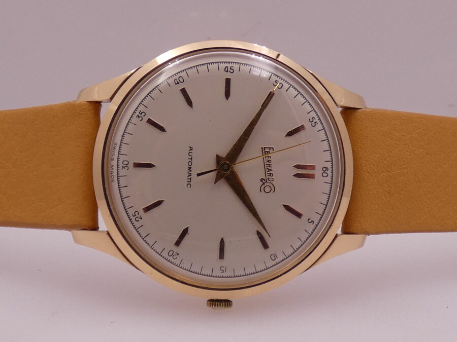 Eberhard Oversize Bydinator Oro Rosa 18 Kt Automatic Cal. 11.500 ANNI '60 Vintage - immagine 6