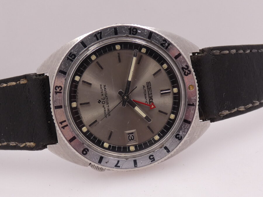 Seiko Navigator Timer GMT 6117-8000 WITH BOX Anni 60's Automatico Acciaio - immagine 6