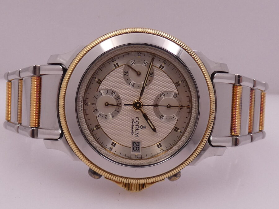 Corum Cronografo Les Temps Meccanique  Acciaio & Oro 18Kt BOX&PAPERS Anni 90's TOP CONDITION Automatico - immagine 6