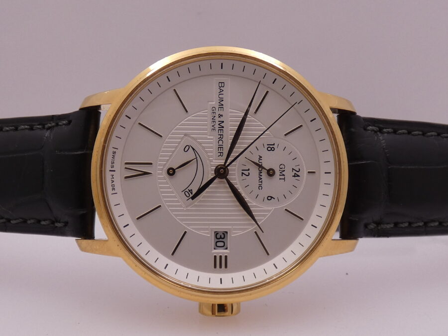 Baume & Mercier Classima GMT Power Reserve ORO PIENO 18Kt BOX&PAPERS Anno 2024 Automatico MAI INDOSSATO - immagine 6