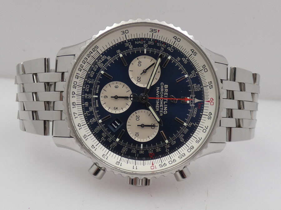 Breitling Cronografo Navitimer 01 AB0127 Oversize 46mm Blue Dial Anno 2020 Automatico Braccialato - immagine 6