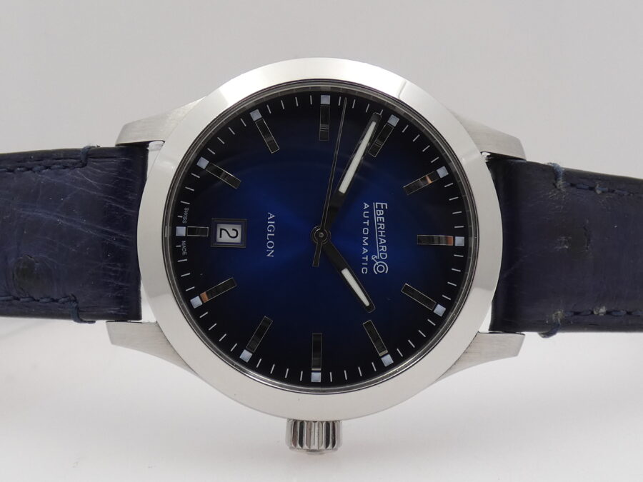 Eberhard & Co. Aiglon Grande Taille 41030 Deep Blue Dial Automatico With BOX OTTIME CONDIZIONI Acciaio - immagine 6